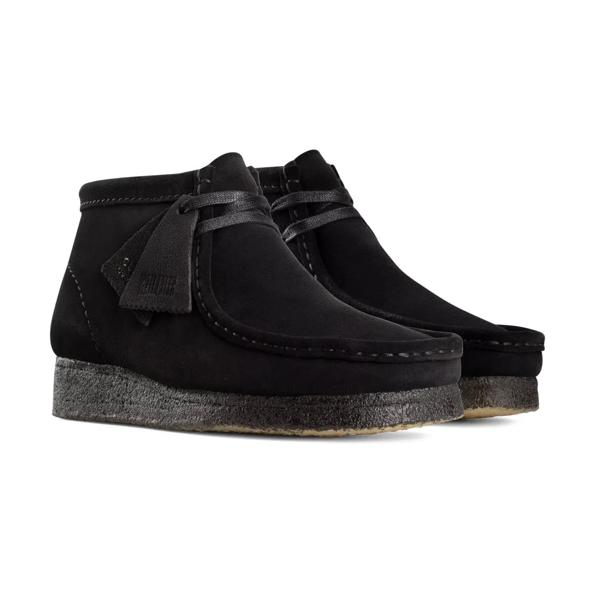 Versatile Step Clarks Wallabee Boot Black Suede Men's Shoes