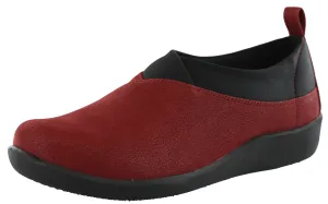 Clarks Women Sillian Greer Red Slip On Casual Shoes Rubber Sole