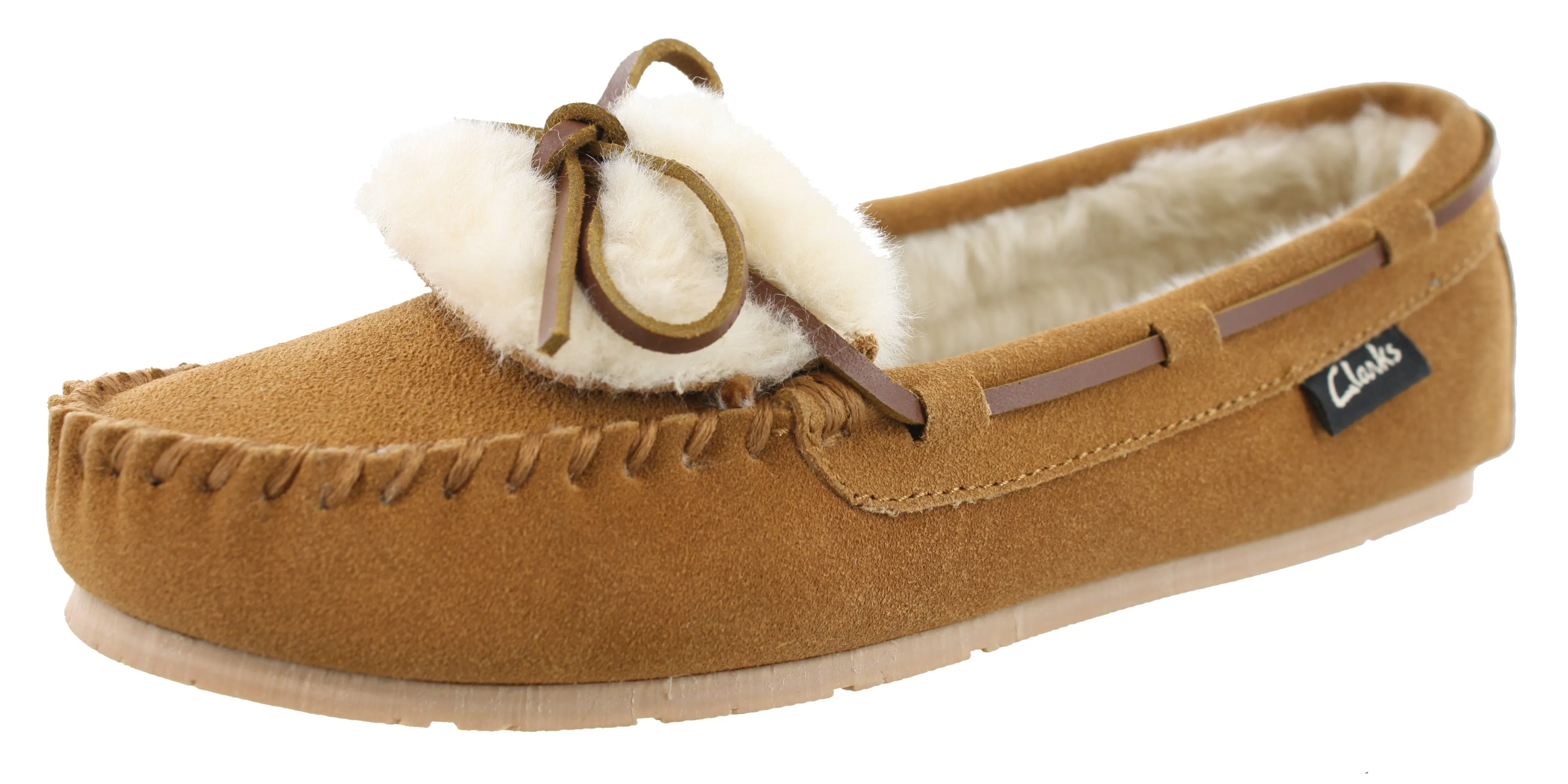 Clarks Women Warm Cozy Slip On Moccasin Slippers Holly Classic Comfort