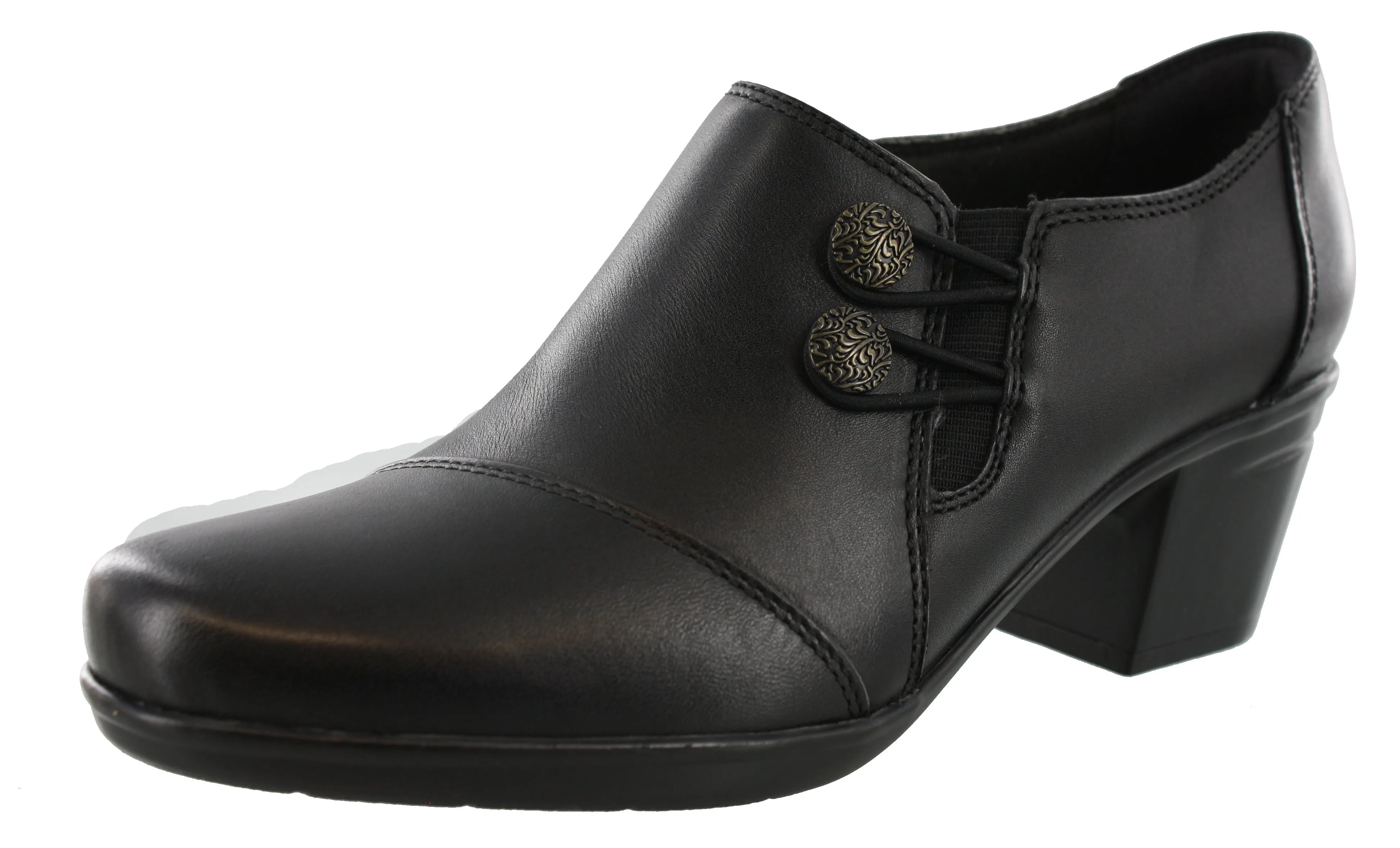 Clarks Women's Emslie Warren Booties Block Heel Clear Sandals for Weddings Removable Footbed