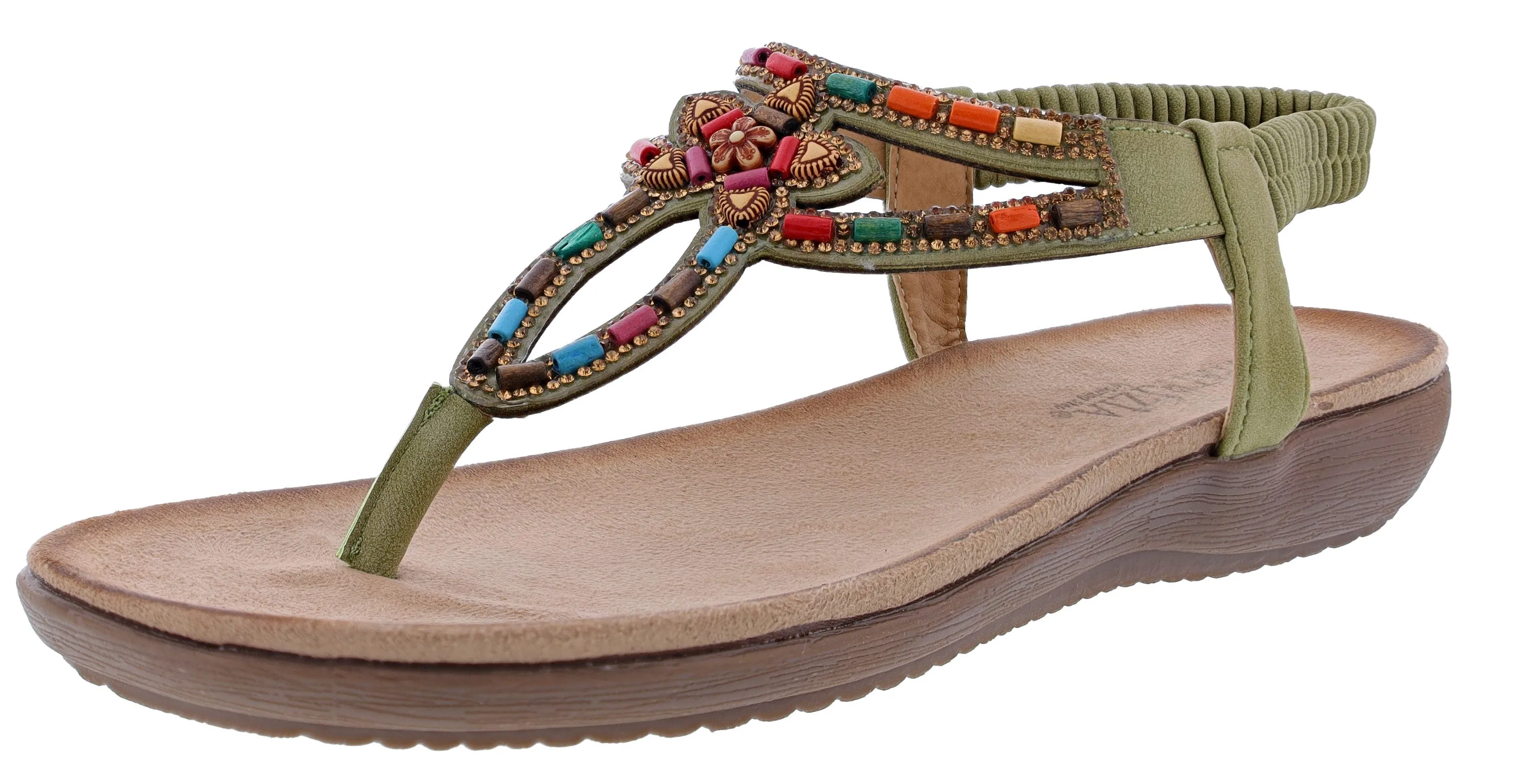 Patrizia Crema Wedge Thong Sandals By Spring Step Stylish Open-toe Sandals