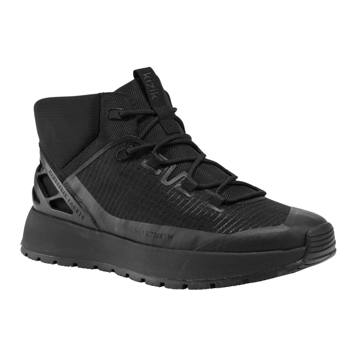 Adventure Time Cozy Footwear Kizik Men's Wasatch Mid Blackout