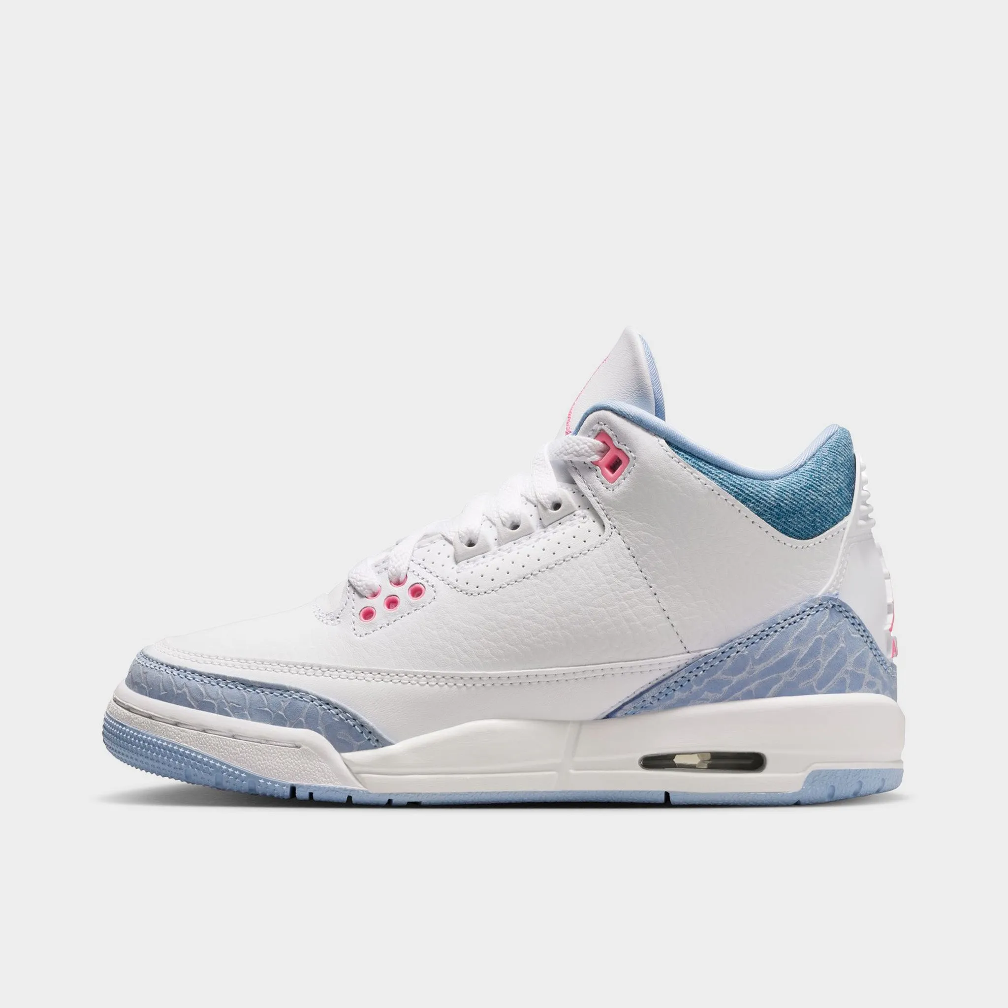 Asymmetric Lacing Web Jordan 3 Retro GS White / Pink Glow - Cobalt Bliss