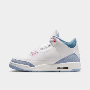 Asymmetric Lacing Web Jordan 3 Retro GS White / Pink Glow - Cobalt Bliss