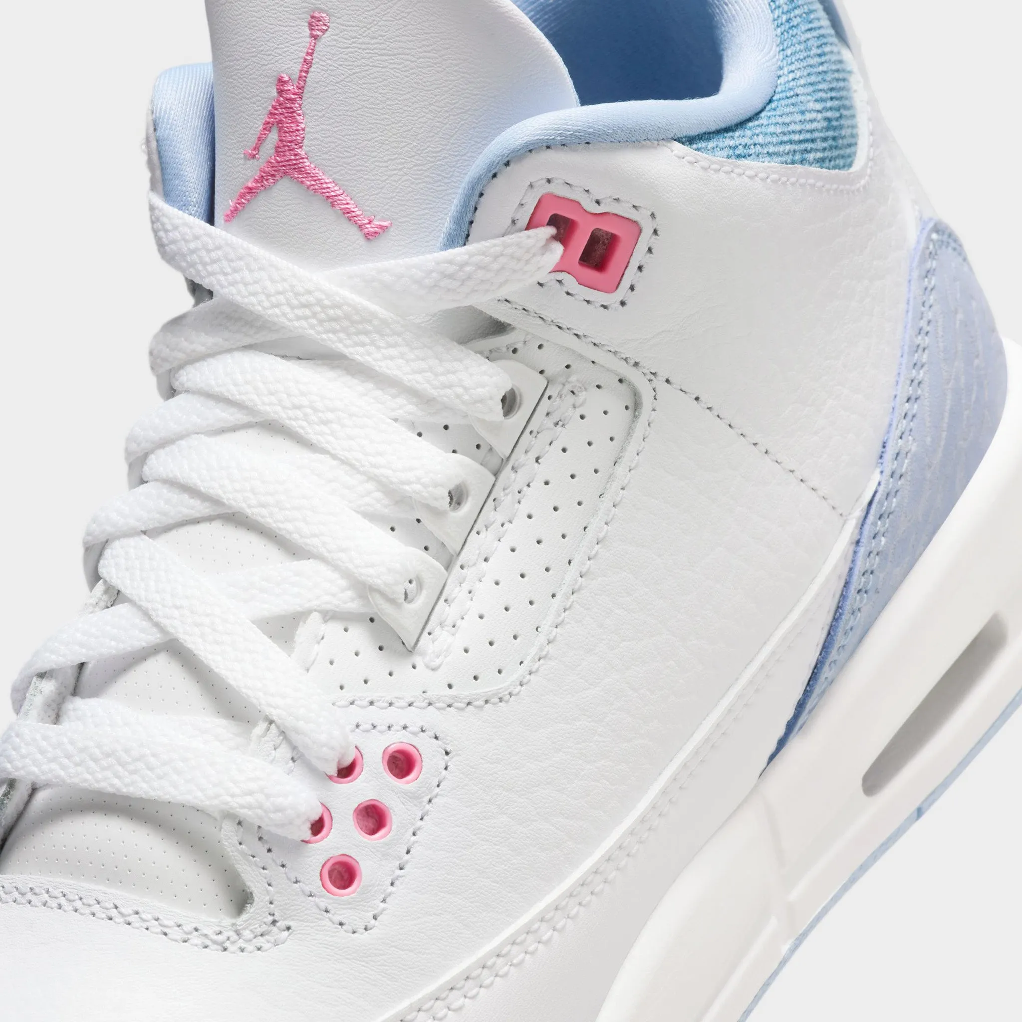 Jordan 3 Retro GS White / Pink Glow - Cobalt Bliss Toe Cap