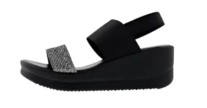 Patrizia Women's Royale Sparkle Wedge Sandals No Rub Durable Travel Footwear