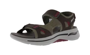 Skechers Men's Go Walk Arch Fit - Mission II Hook & Loop Strap Sandal Ventilated Design