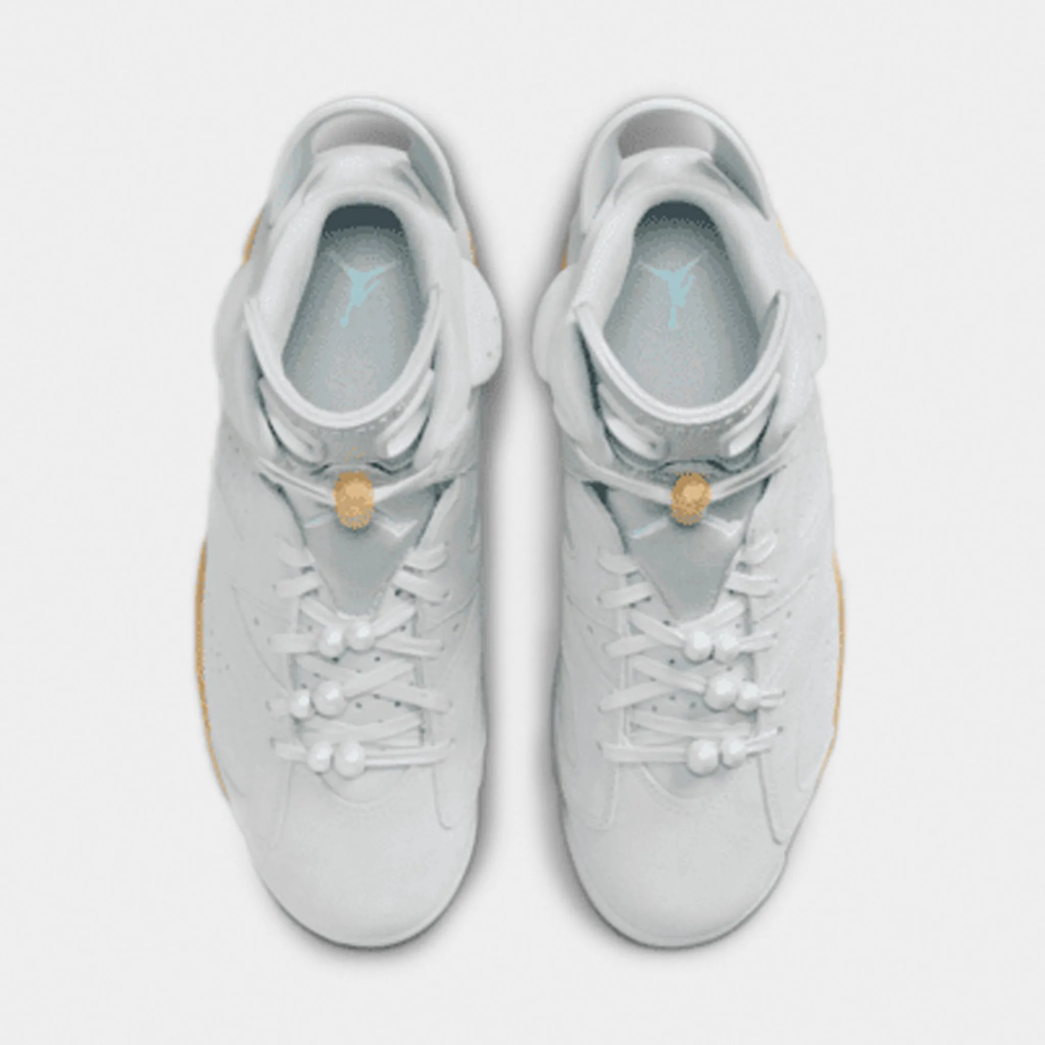 Jordan Women's 6 Retro Pure Platinum / Metallic Gold - Coconut Milk Treaded Pattern