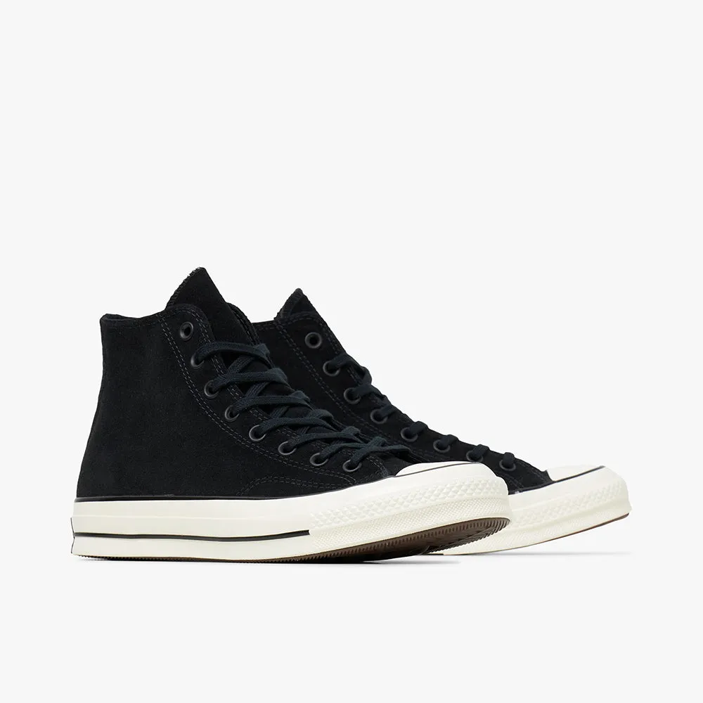 Low Cushion suede upper Converse Chuck 70 Hi Suede Black / Egret - Ancestral Blue