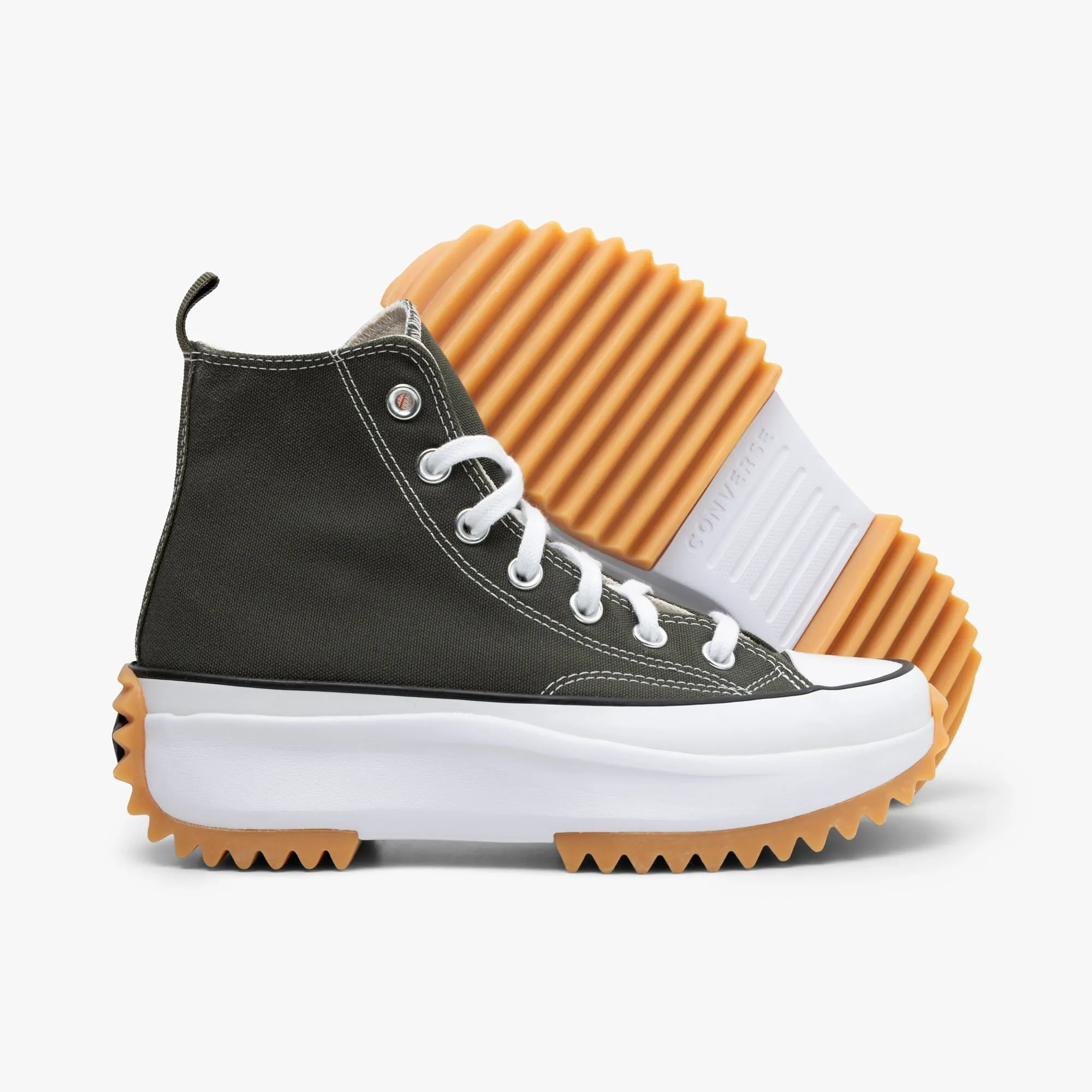 Flat Step Converse Colour Run Star Hike Cargo Khaki / White - Black