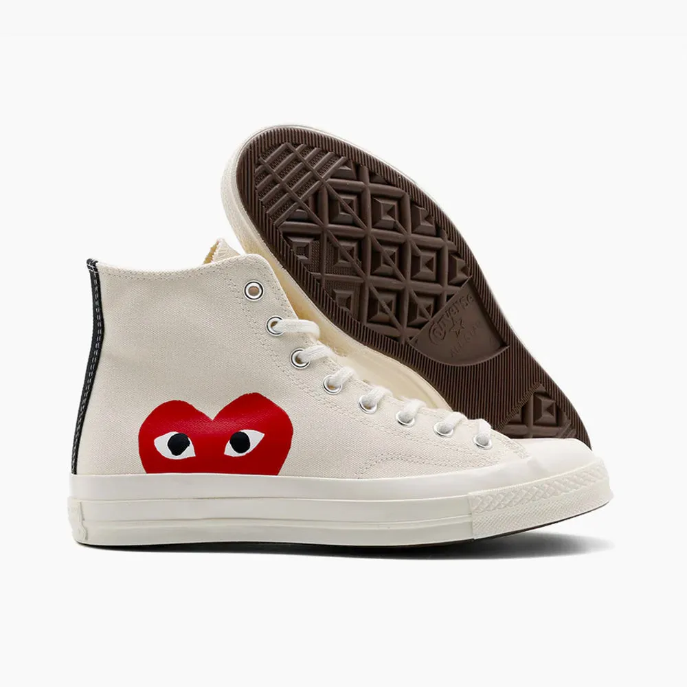 Converse x COMME des GARONS PLAY Chuck Taylor Hi / Beige High Durability Performance Fit Action