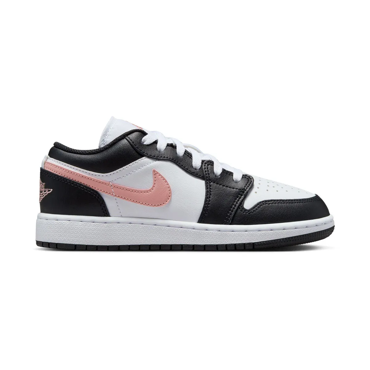 Air Jordan 1 Low 'White Black Rust Pink' Big Kids' Shoes Urban Commuter Impact Resistant Shell
