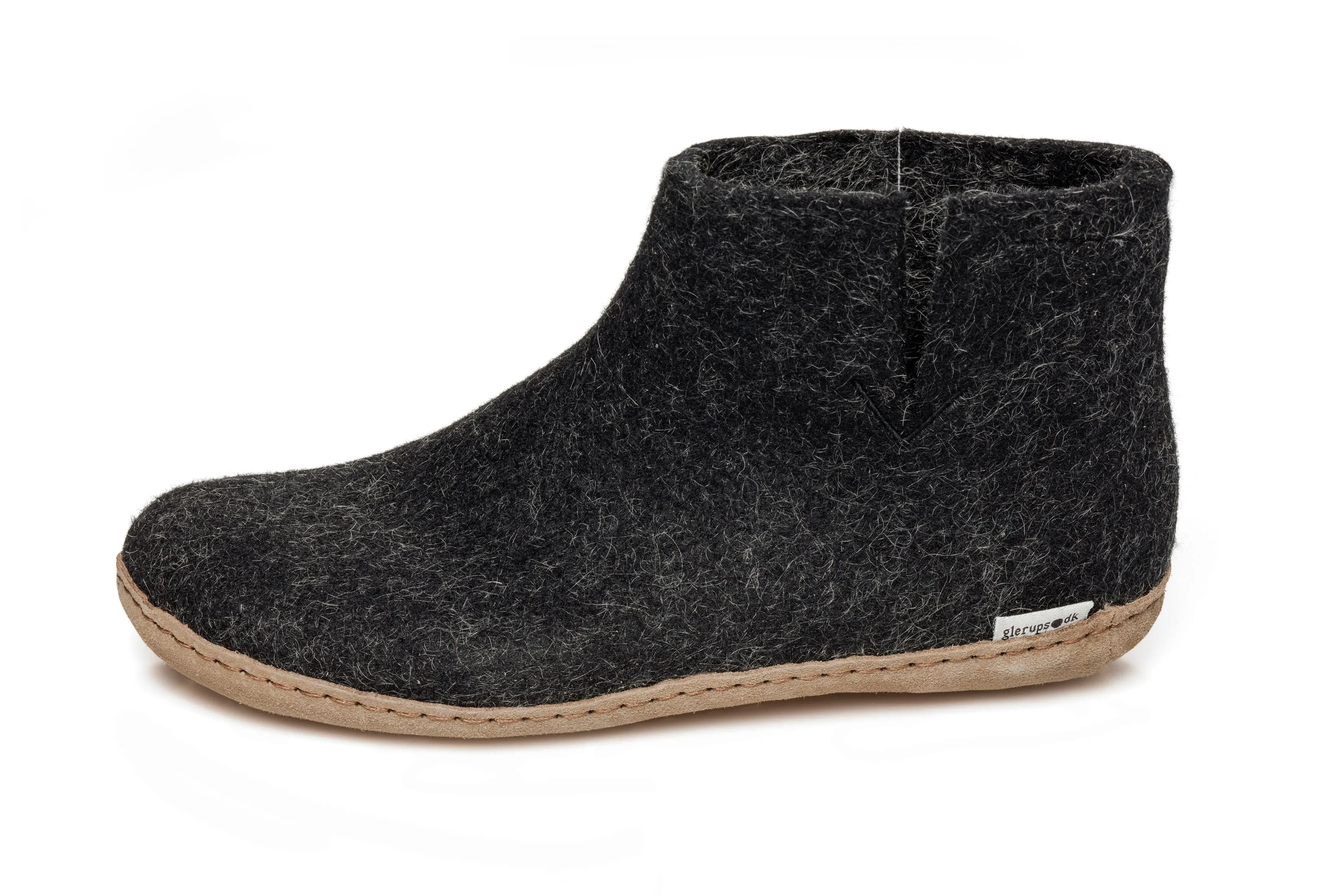 Indoor Ventilated Upper Glerups Slipper: Boot, Charcoal, Leather G-02-00
