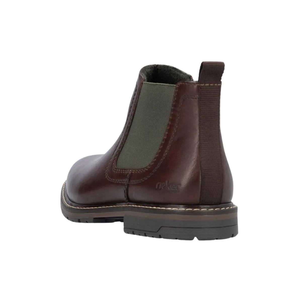 Insulated Urban Traveler Rieker Men's 13757-25 Chelsea Nougat Brown Leather
