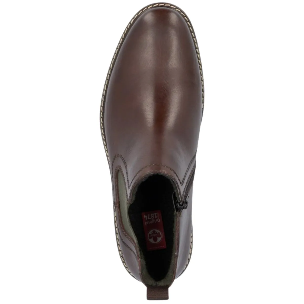 Rieker Men's 13757-25 Chelsea Nougat Brown Leather Slip   On Style Graduate