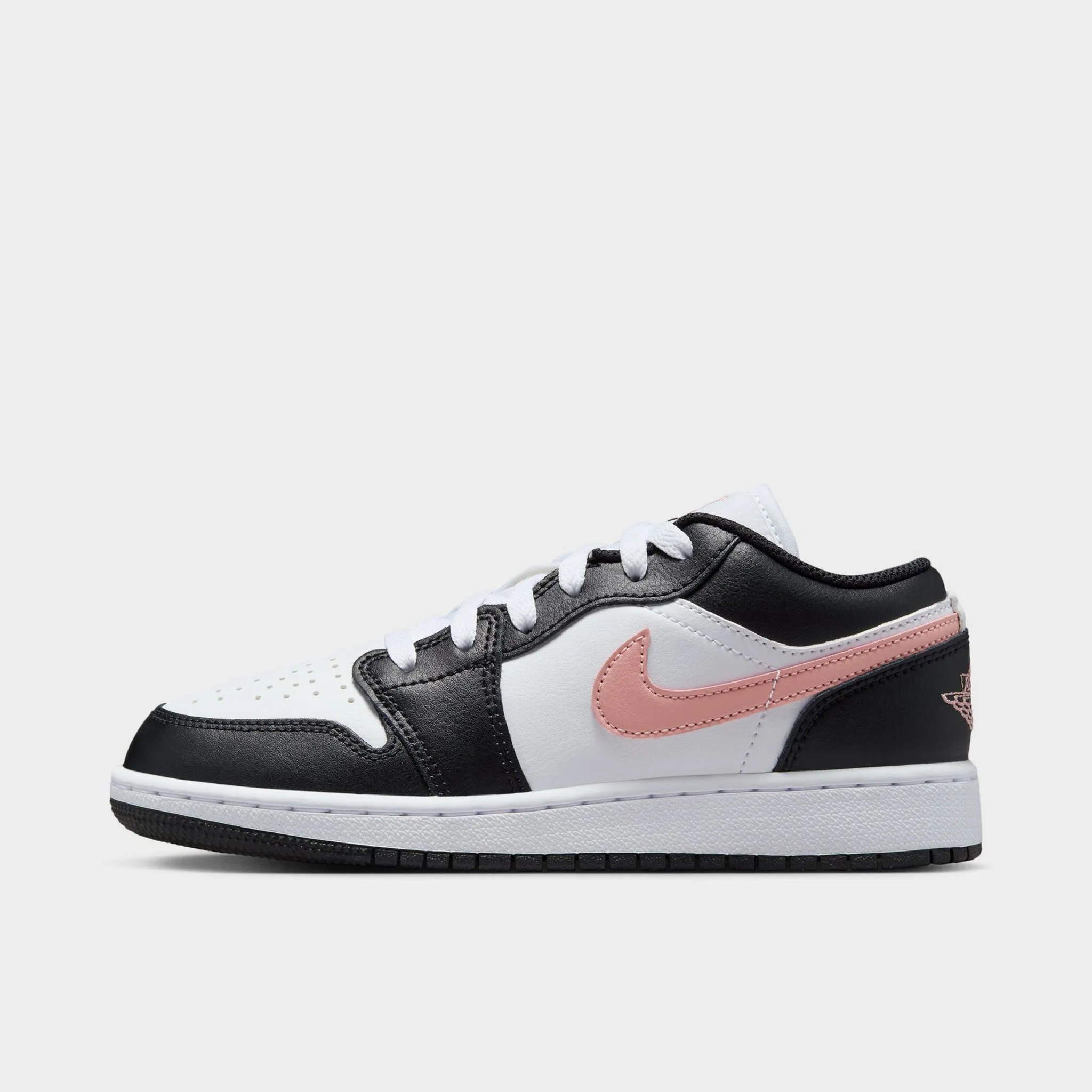 Jordan 1 Low GS White / Rust Pink - Black Midfoot Cage