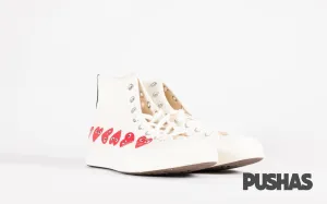 Comfortable Arch Comme des Garcons Play x Chuck Taylor 1970s Hi 'Multi Heart' - Milk (New)
