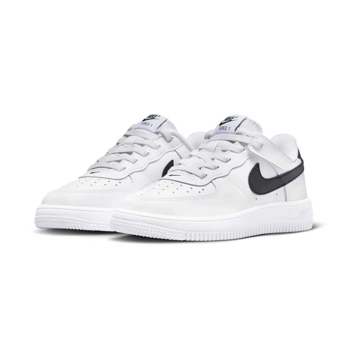 Breathable Weave Nike Force 1 Low EasyOn 'White Black' Little Kids' Shoes