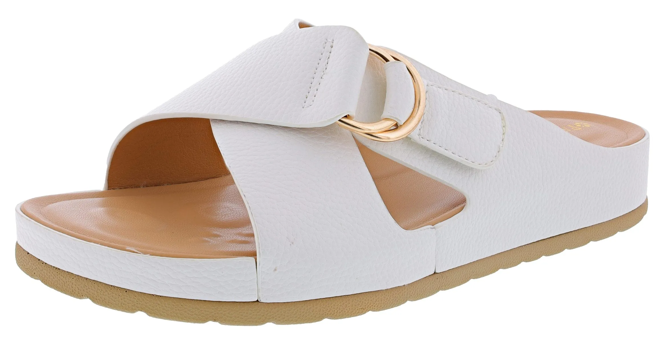 Bare Support Fashionable Flip-flops for Travel Patrizia Women's Rutha Adjustable Strap Slide Sandals By Spring Step