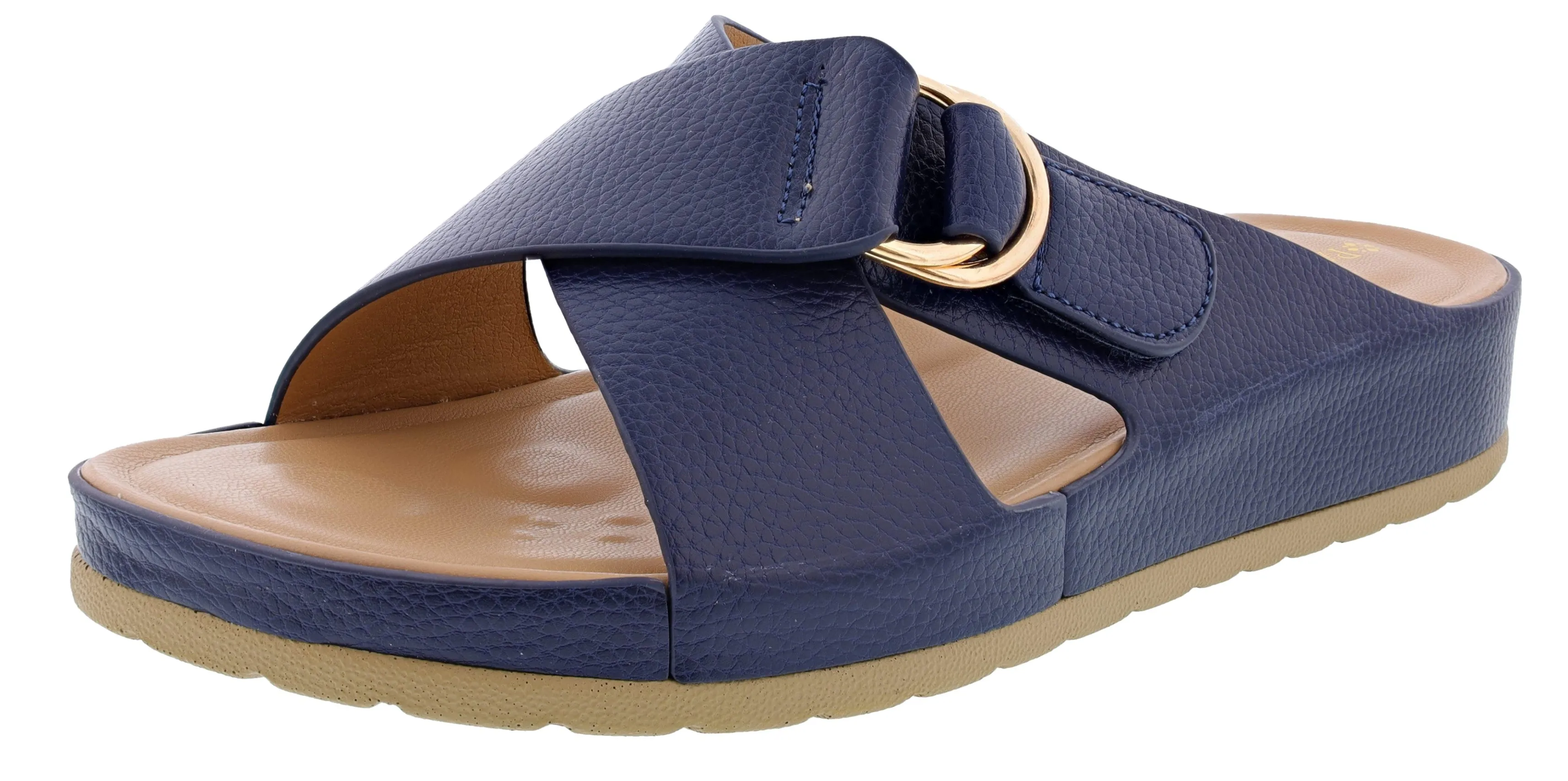 Patrizia Women's Rutha Adjustable Strap Slide Sandals By Spring Step Barefoot feel