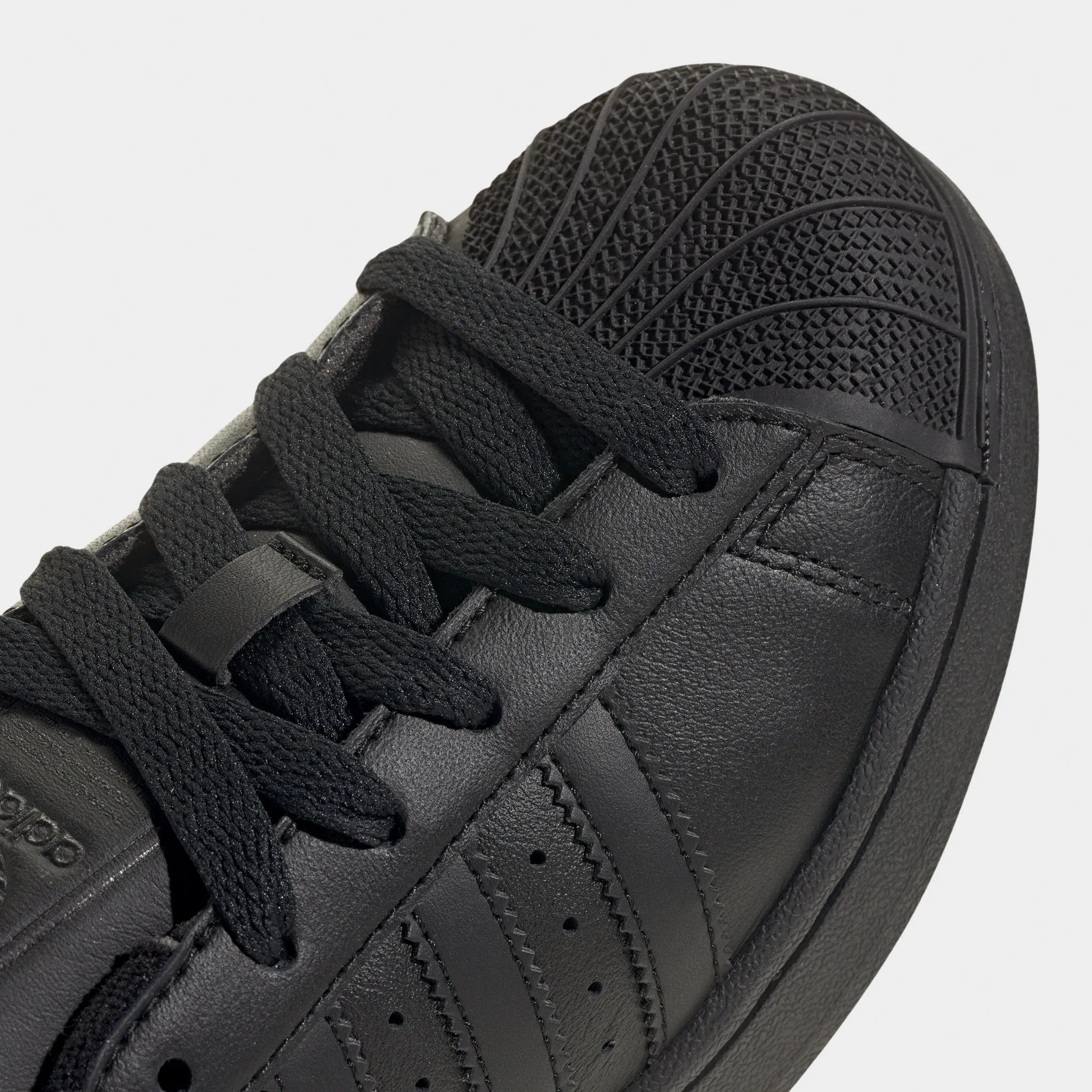 adidas Juniors' Superstar II Core Black / Core Black - Core Black Hollow Core Midsole Structure Smooth Soles