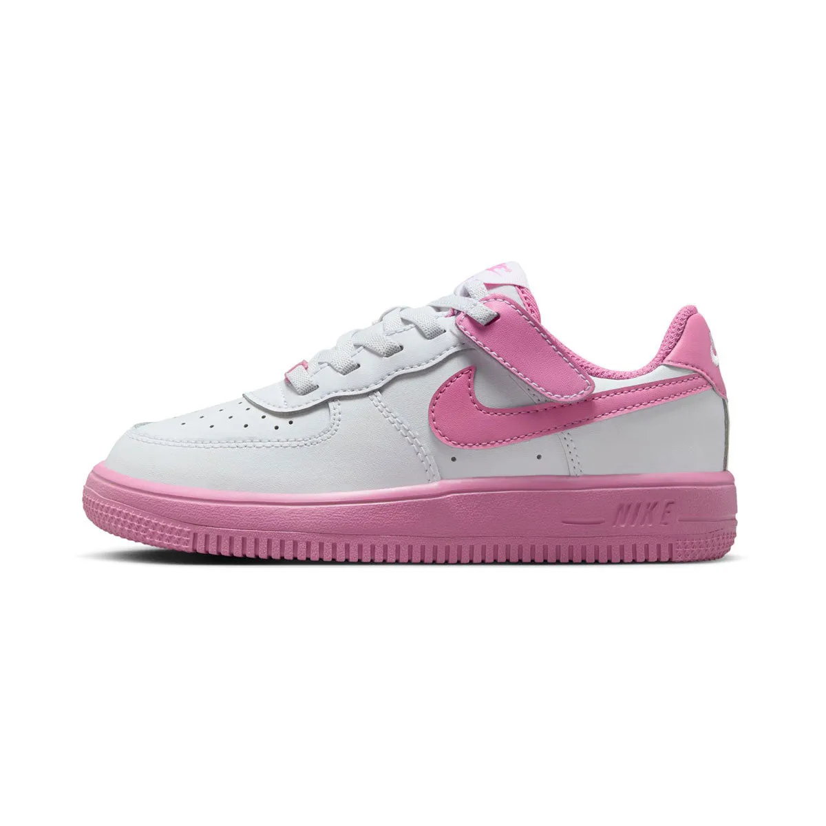 Foam Base Nike Force 1 Low EasyOn 'White Magic Flamingo' Little Kids' Shoes