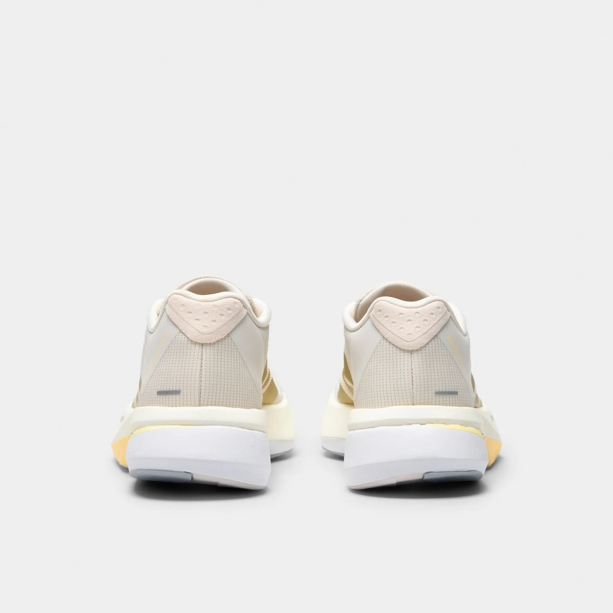 adidas Women's Adizero Boston 13 Chalk White / Gold Metallic - Orange Tint Gel cushion