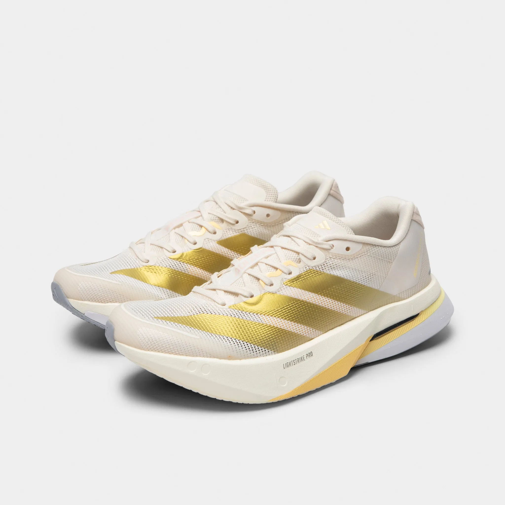 Limited - edition adidas Women's Adizero Boston 13 Chalk White / Gold Metallic - Orange Tint