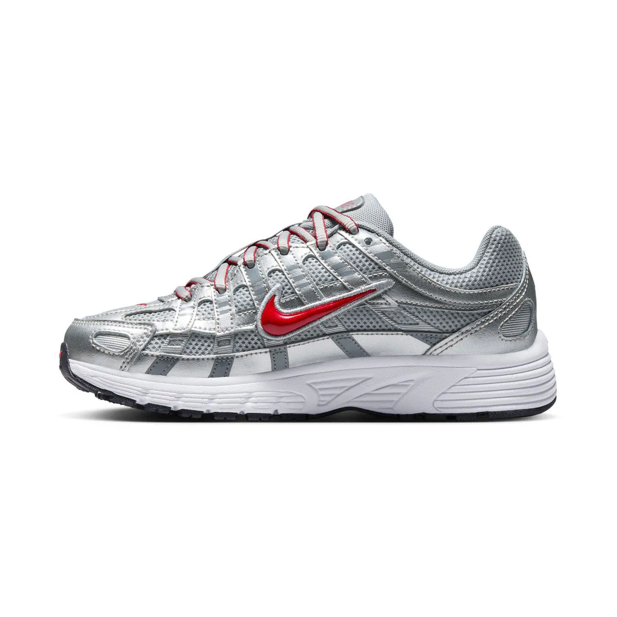 Velcro Strap Nike P-6000 'Metallic Silver Cool Red' Big Kids' Shoes