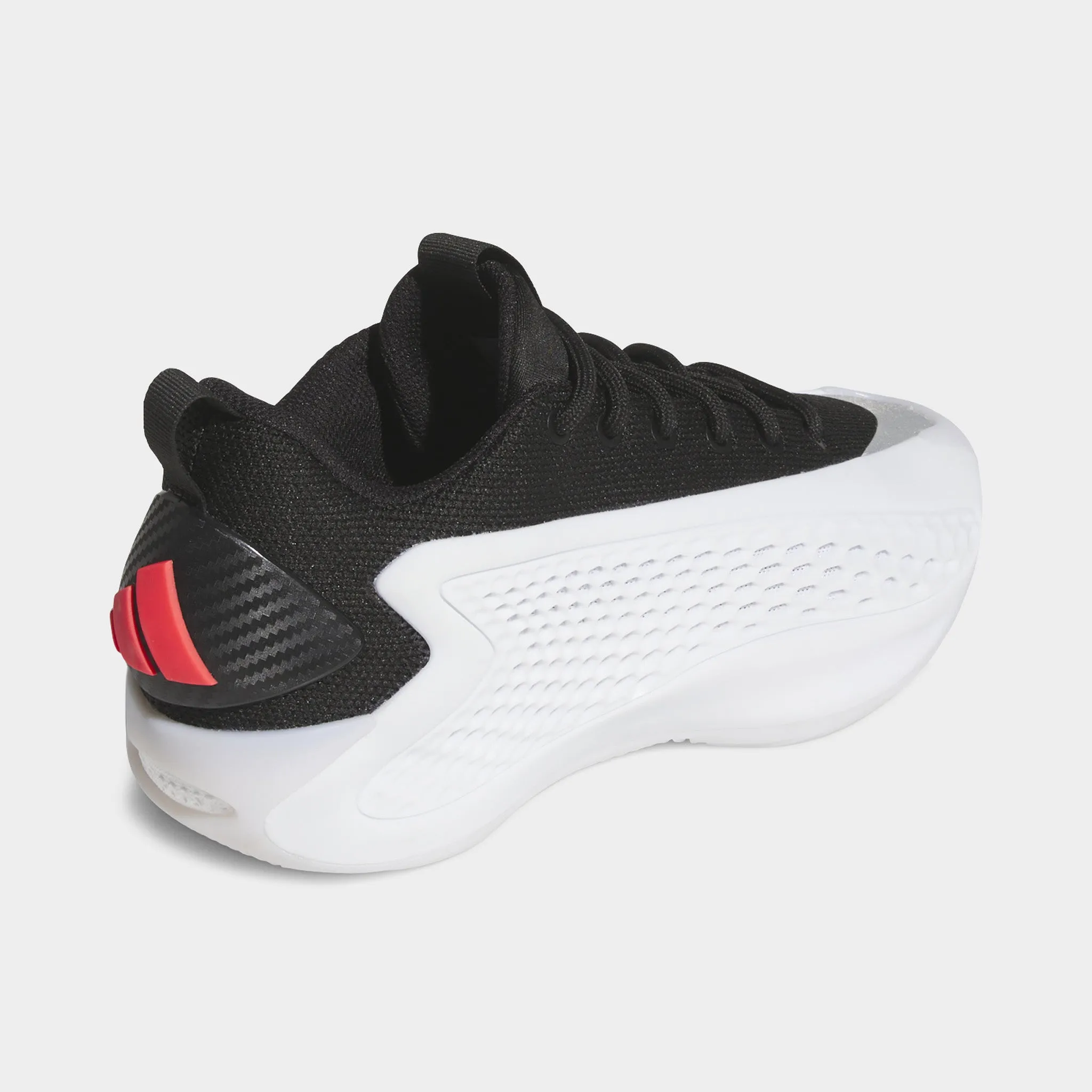 adidas Juniors' Anthony Edwards 1 Low White / Black - Red Reactive Rocker Geometry Maximum Flexibility