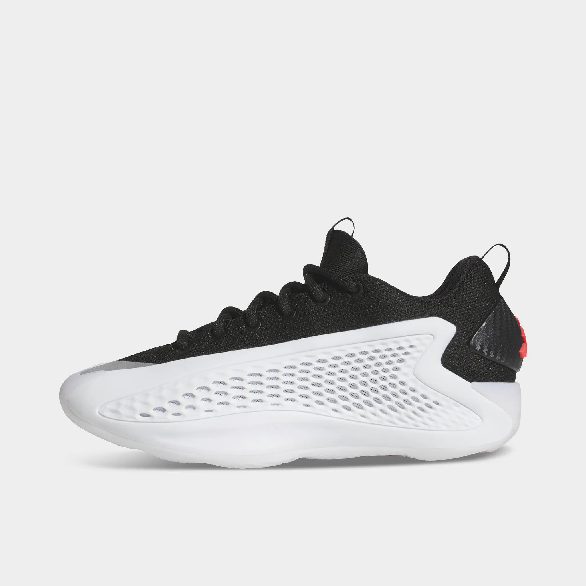 adidas Juniors' Anthony Edwards 1 Low White / Black - Red Impact Reduction Comfortable Elastic Straps