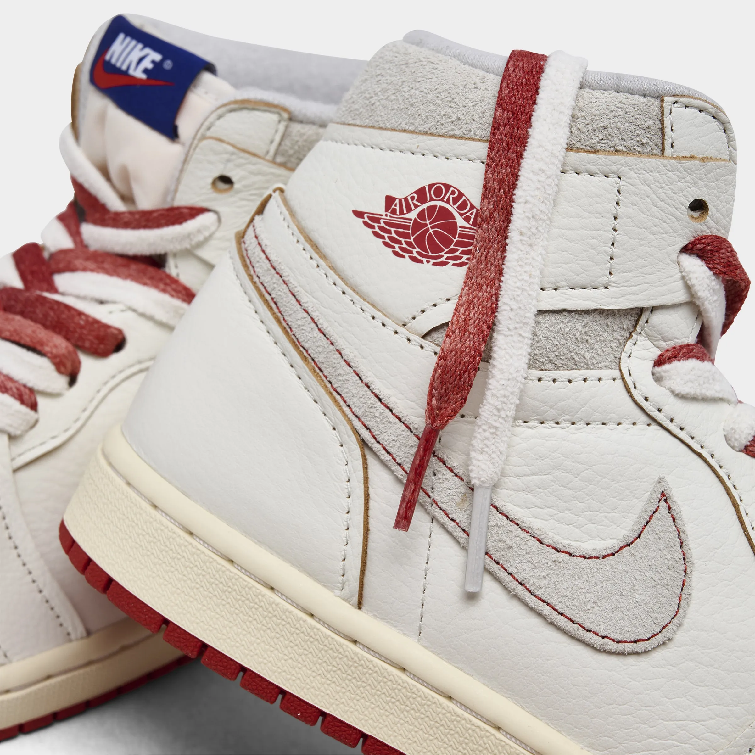 Jordan Women's 1 High OG Sail / Cinnabar - Light Bone Rain Safe Heat Sealed Overlays