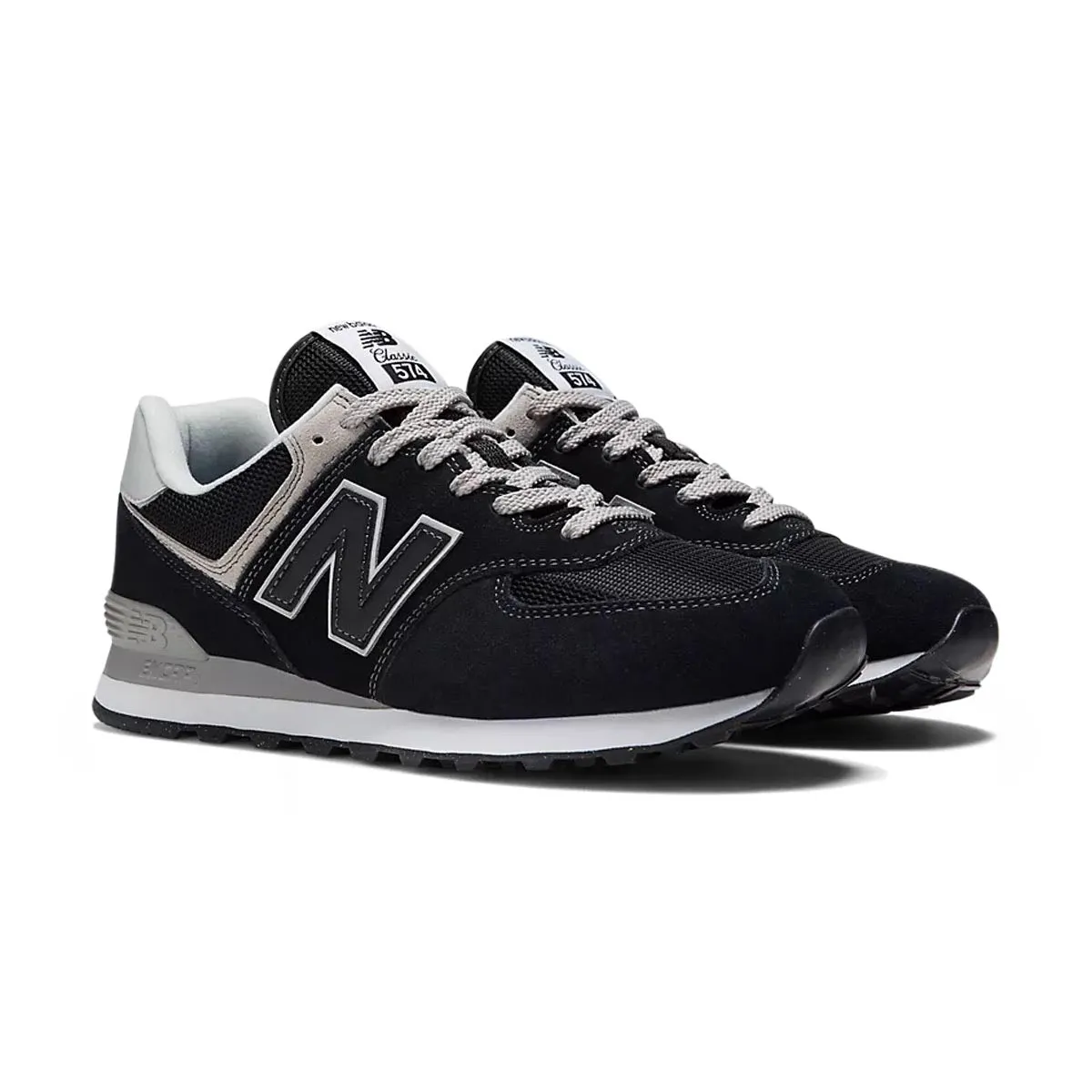 New Balance 574 'Black White' Men's Shoes Hard - wearing running in evening