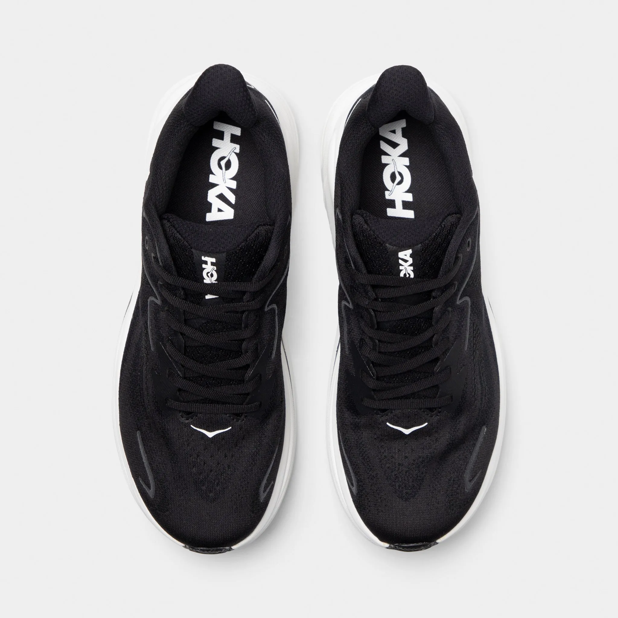 running in the evening shoes Hoka Clifton 10 Black / White