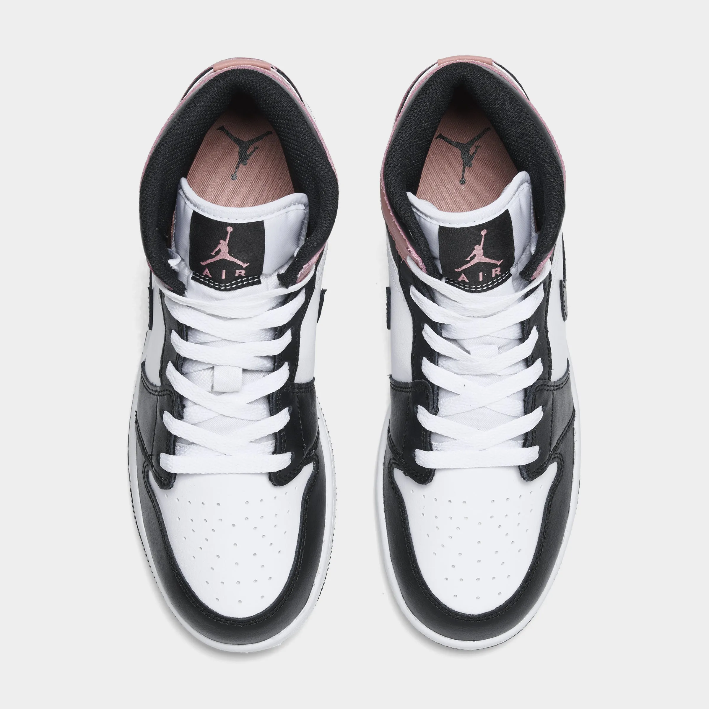 Jordan 1 Mid GS White / Black - Rust Pink Premium Material