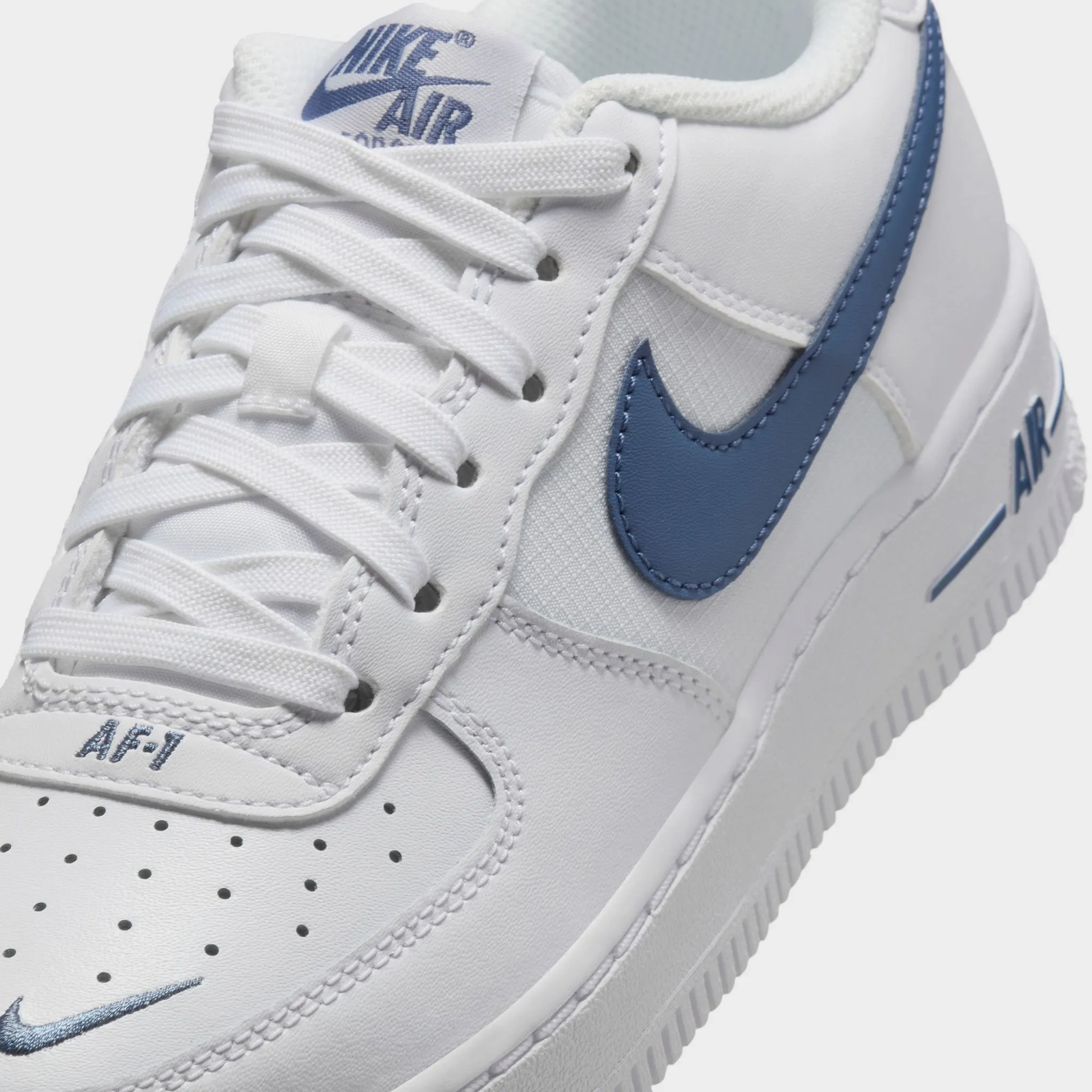 Nike Air Force 1 GS White / Diffused Blue Torsion Control Groove Sneakers Flexibility