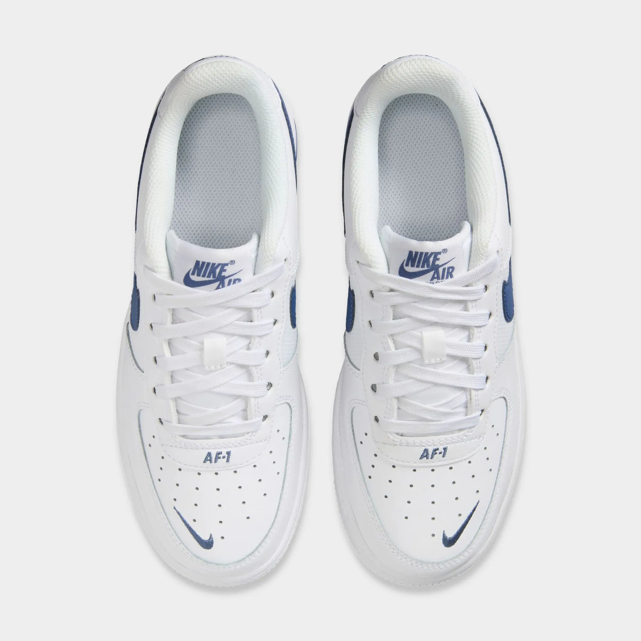 Lace Locking Comfortable Stretch Nike Air Force 1 GS White / Diffused Blue