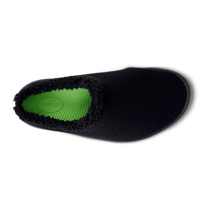 Men's Oofos Oocoozie Mule in Black Heel Grip
