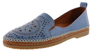 Spring Step Women's Ingrid Leather Slip On Loafer Hidden Walk Spa Glow
