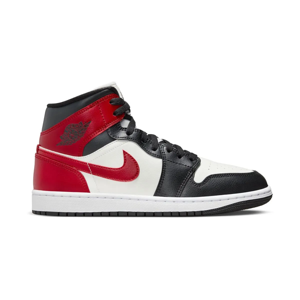Air Jordan 1 Mid 'Gym Red Off Noir' Women's Shoes Ventilation Ports Minimalist Styling