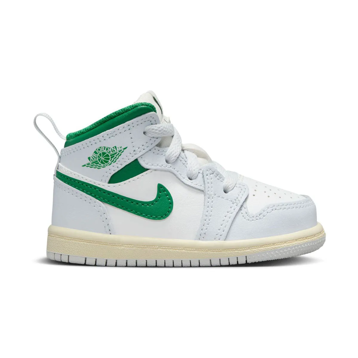 Jordan 1 Mid 'Summit White Pure Platinum Sail Pine Green' Toddler Shoes Office Smart Game Fit