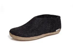 Glerups Slipper: Shoe, Charcoal, Leather A-02-00 lace up closure Comfortable Feel
