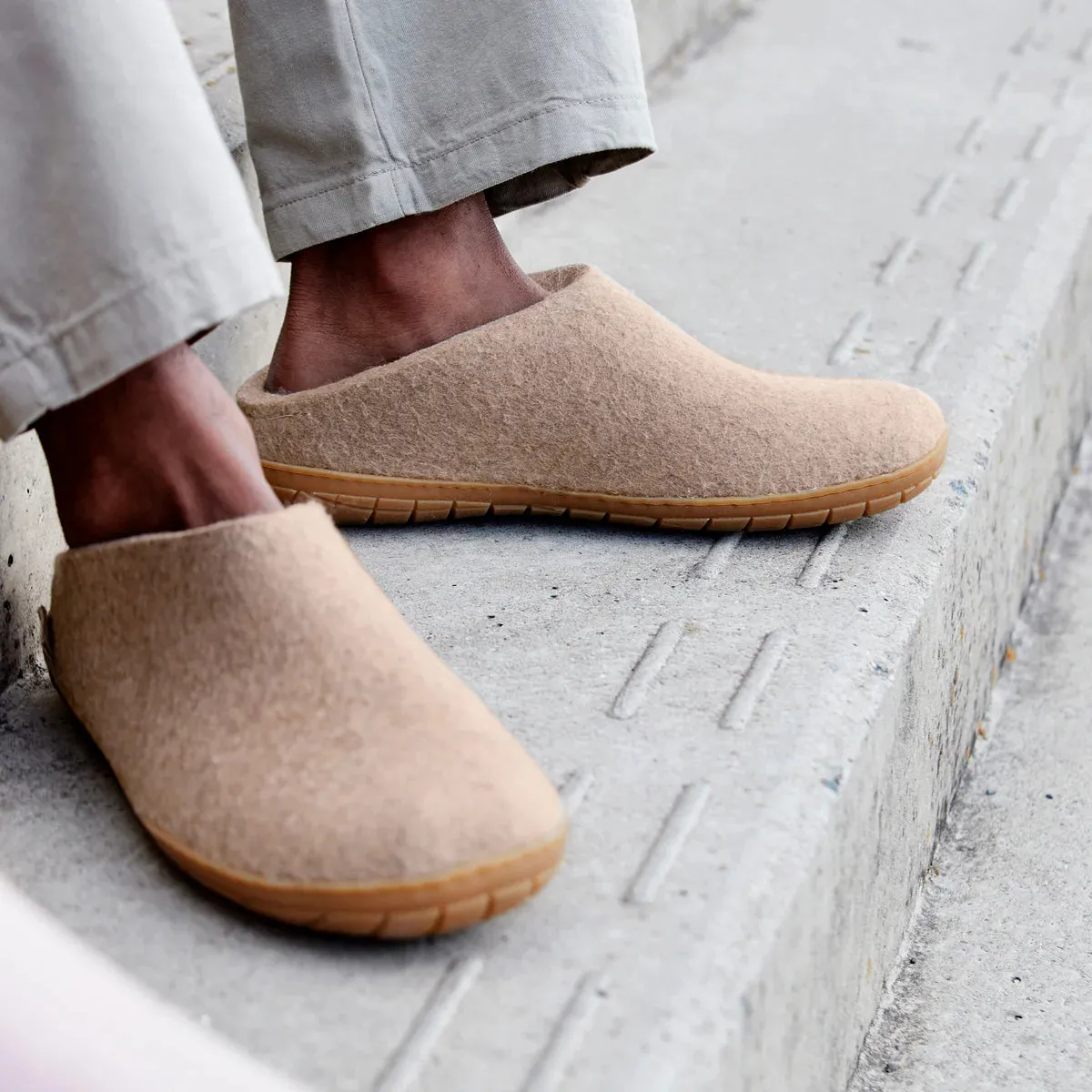 Stylish Design Glerups Slipper: Slip On, Sand, Honey Rubber Sole