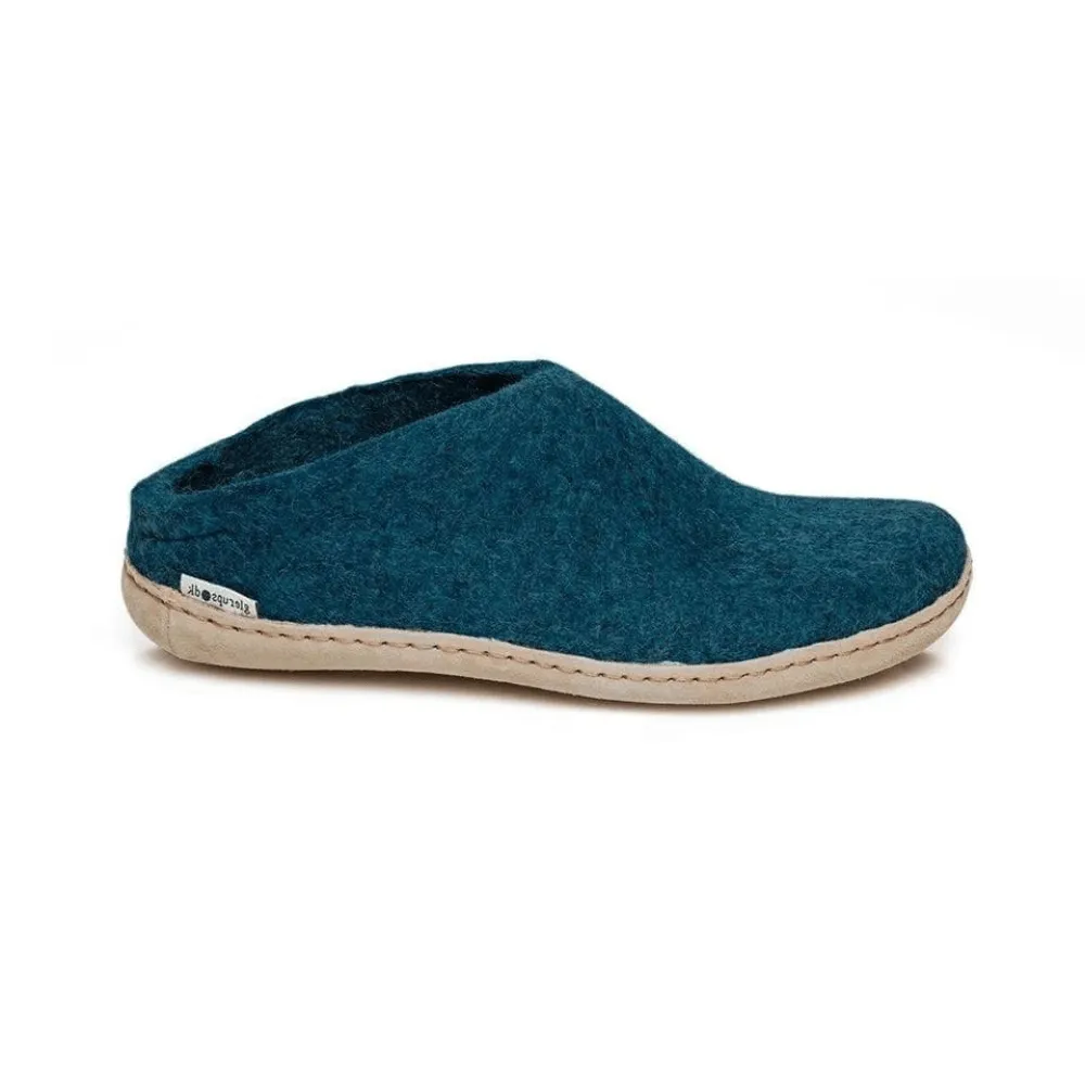 Glerups Slippers: Slip-on, Petrol, Leather B-06-00 Easy Summer Style Comfort Glide