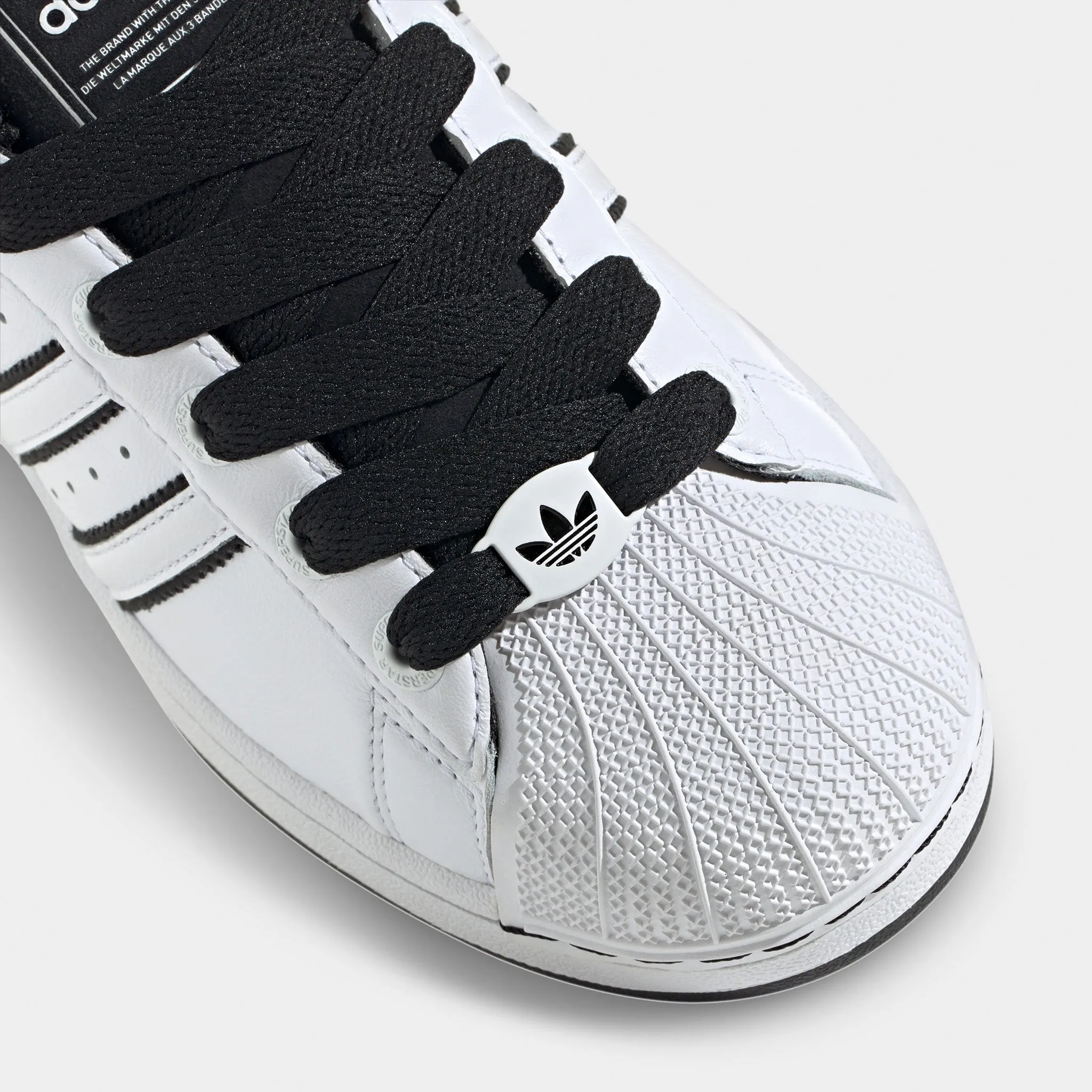 Compression Molded Midfoot Abrasion Resistant Materials adidas Superstar II White / Black - White