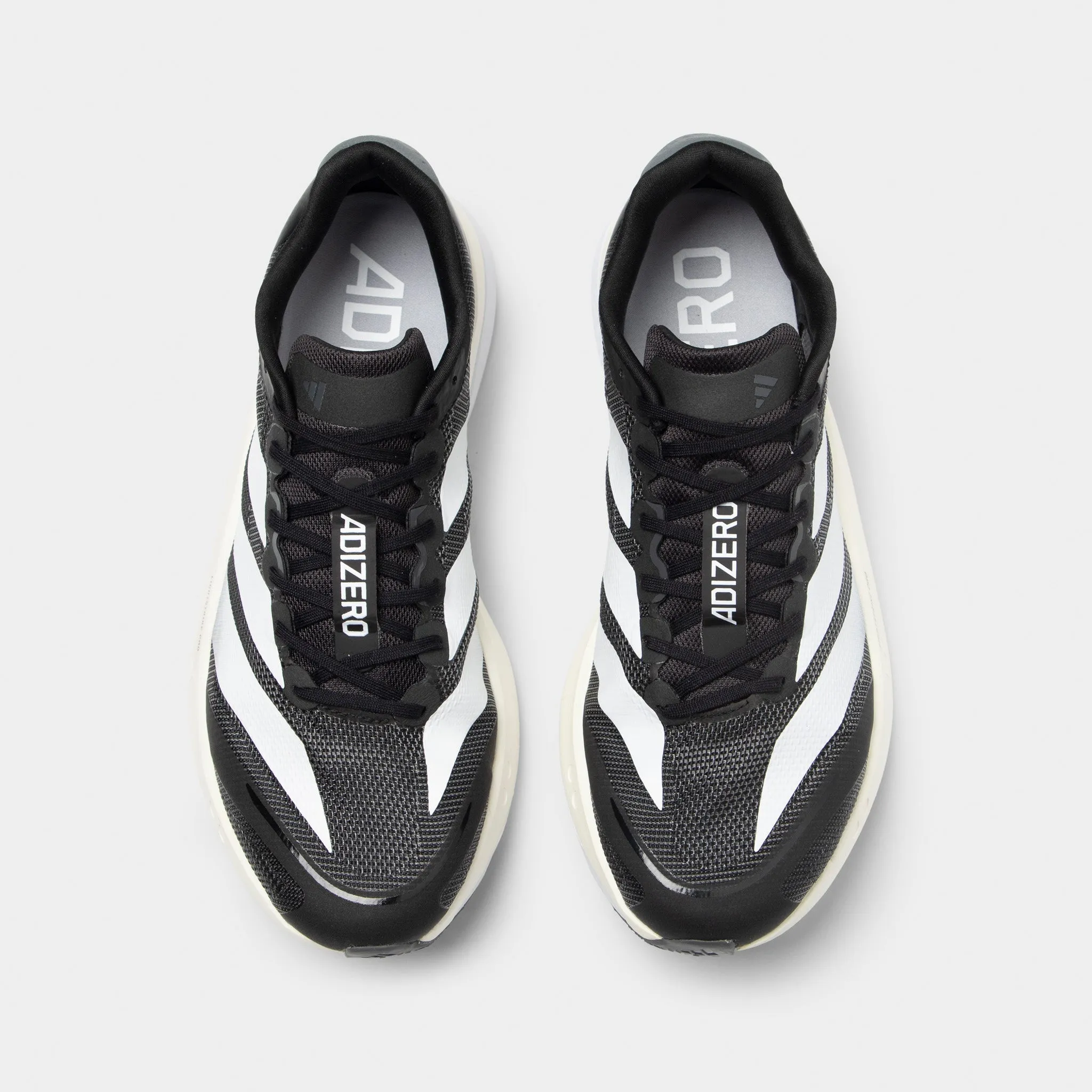 adidas Adizero Boston 13 Black / White - Grey High Flexibility running in a lava field area shoes