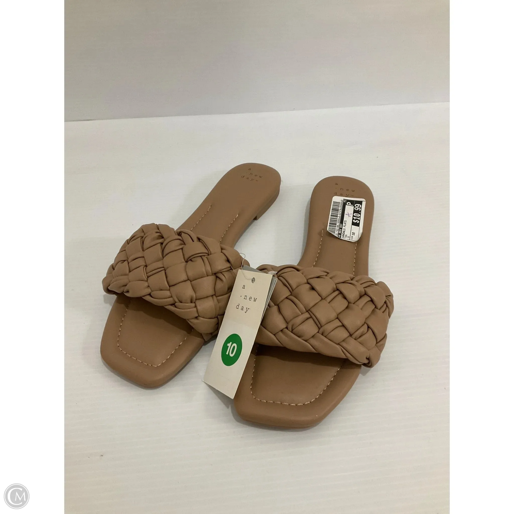 Secure fit Everywhere Fit Sandals Flats By A New Day In Tan, Size: 10