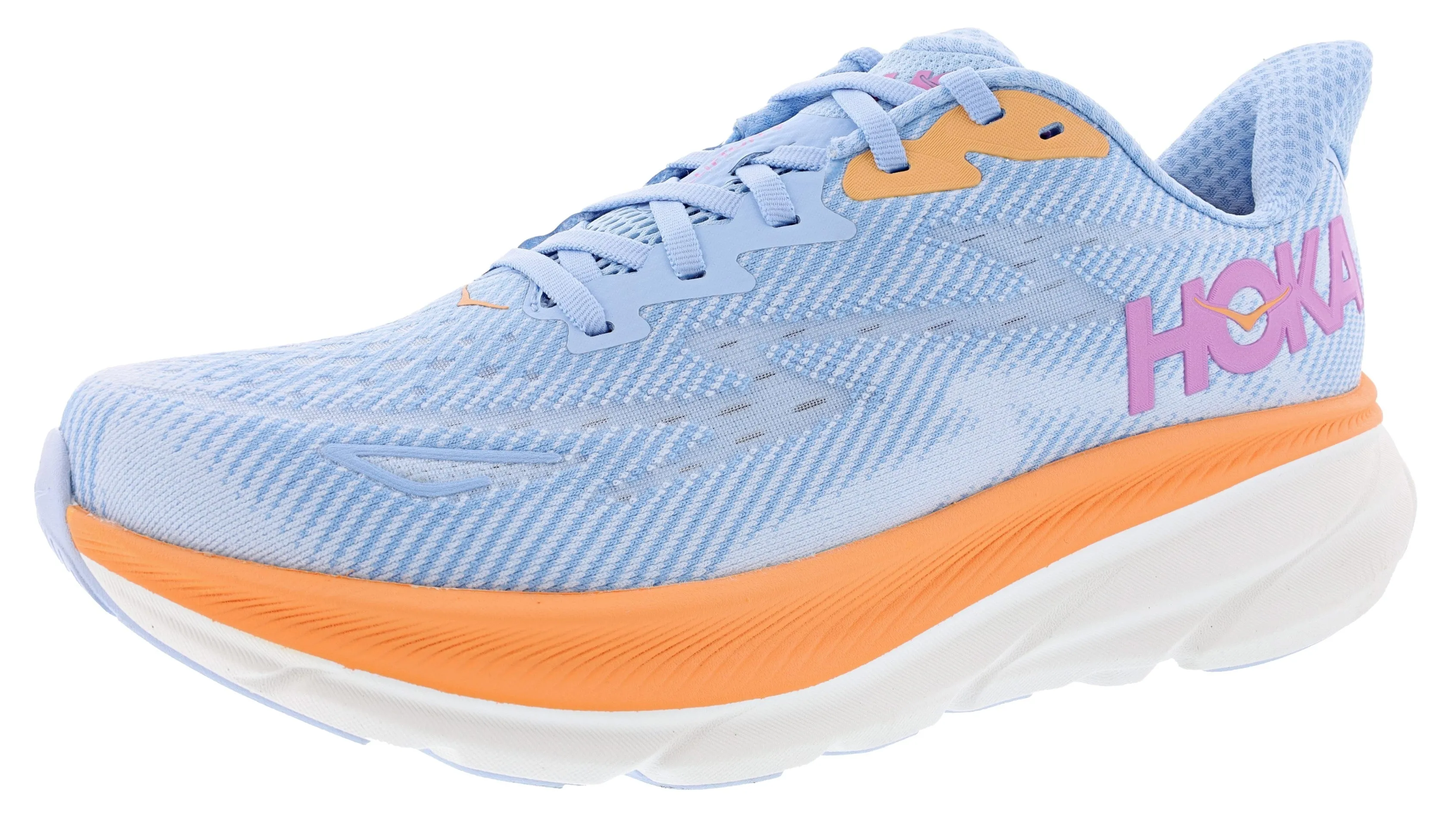 reinforced heel shoes houndstooth - design shoes Hoka Clifton 9 Women's Wide Width Cushioned Running Shoes