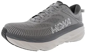 Hoka Men's Ultra Marathon Cushioned Running Shoes Bondi 7 Flat Sole Traction Grip