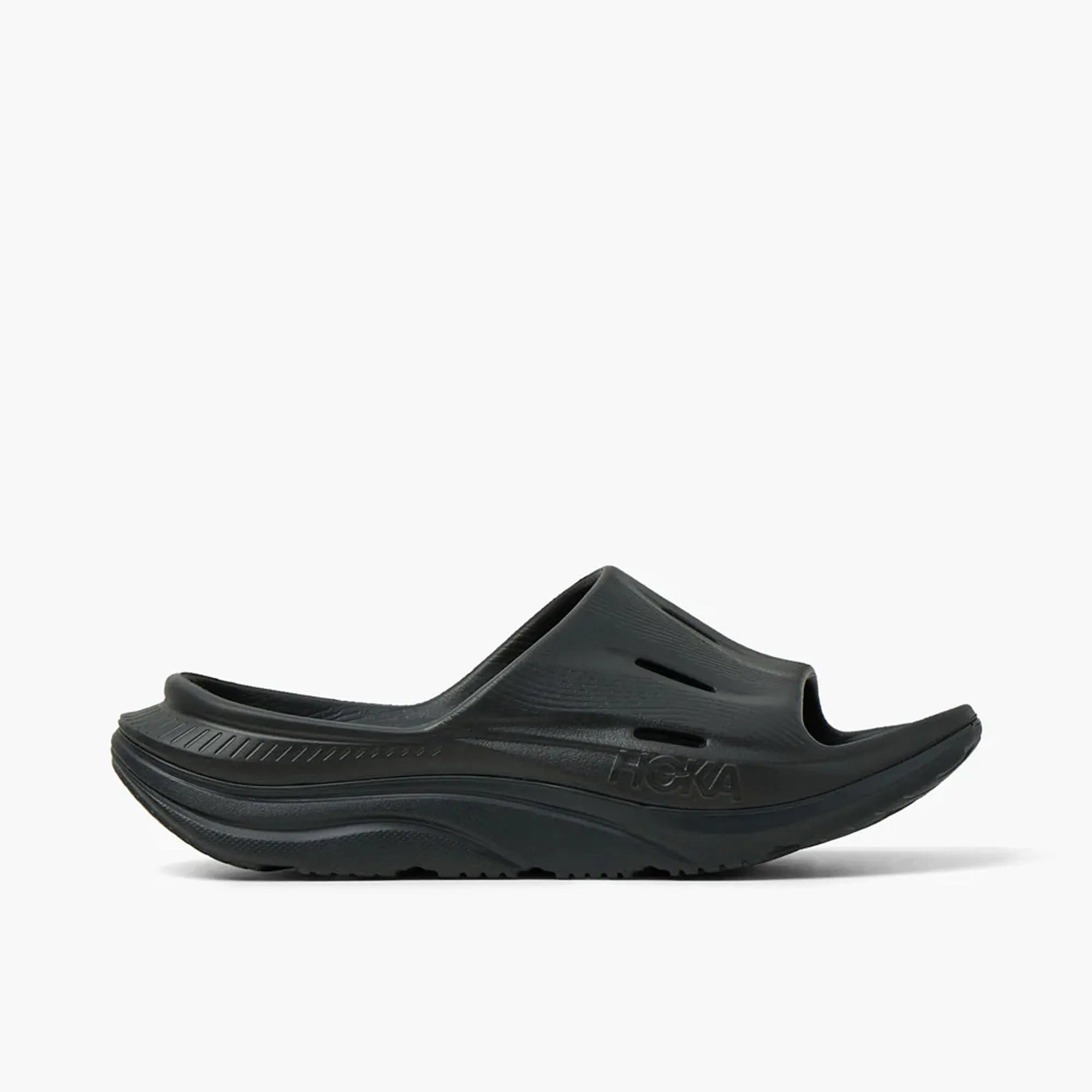 high - end running shoes Light Footed Hoka Ora Recovery Slide 3 Black / Black